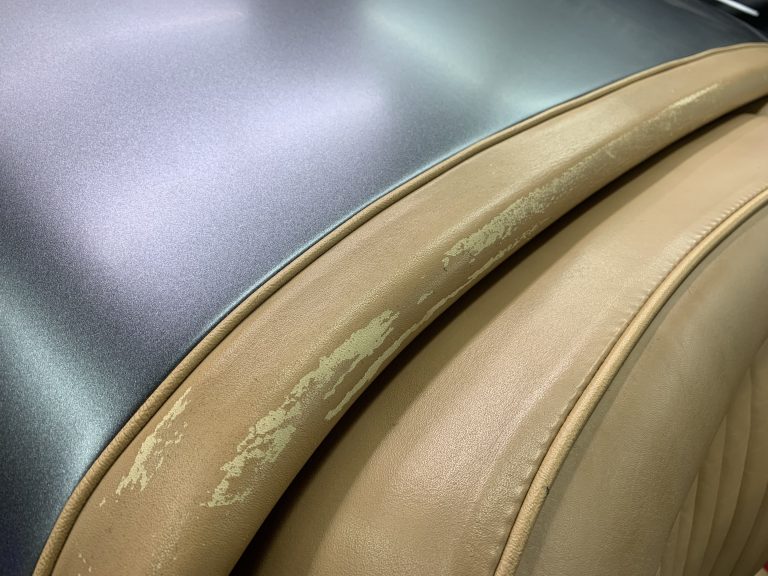 damaged tan car upholstery