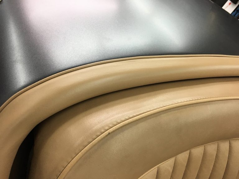new, tan car upholstery