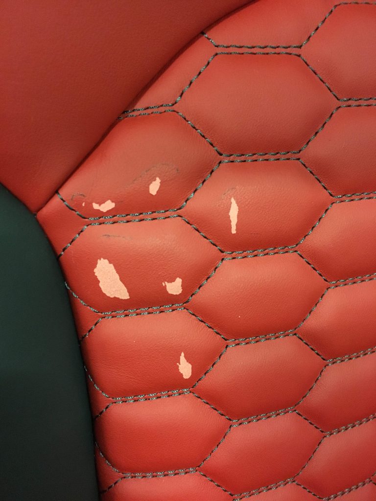 damaged, old car upholstery