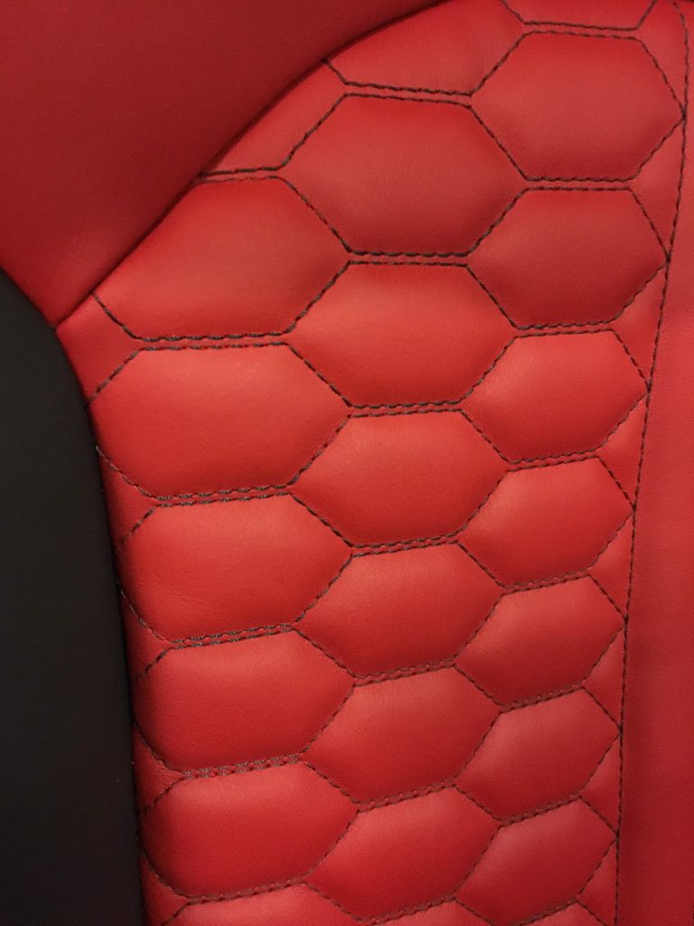 fresh, red car upholstery