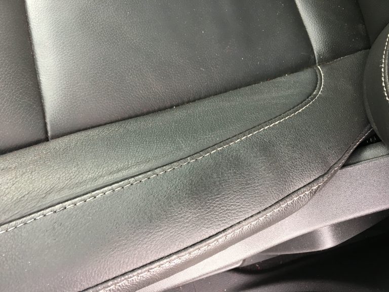 pleather car upholstery after being repaired